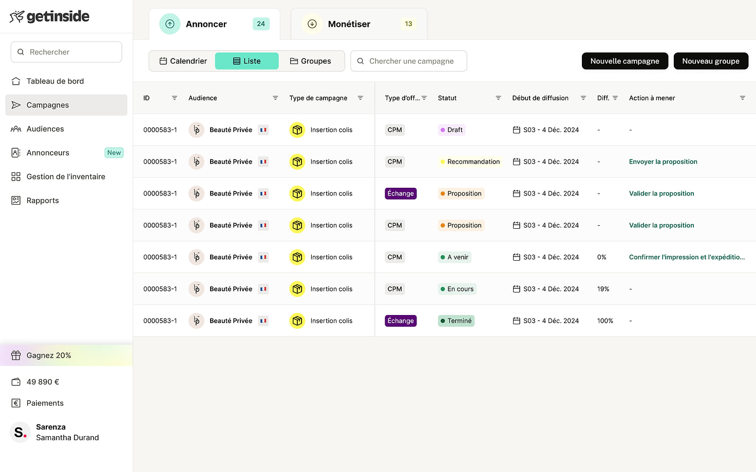 getinside : La plateforme de campagnes de getinside.
